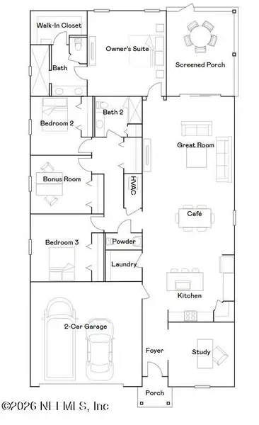 2D floor plan layout of this home in , Jacksonville, FL (Image 3).