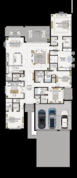2D floor plan layout for the Savannah by GL Homes in Valencia Del Mar (55+), Boynton Beach, FL (Image 5).