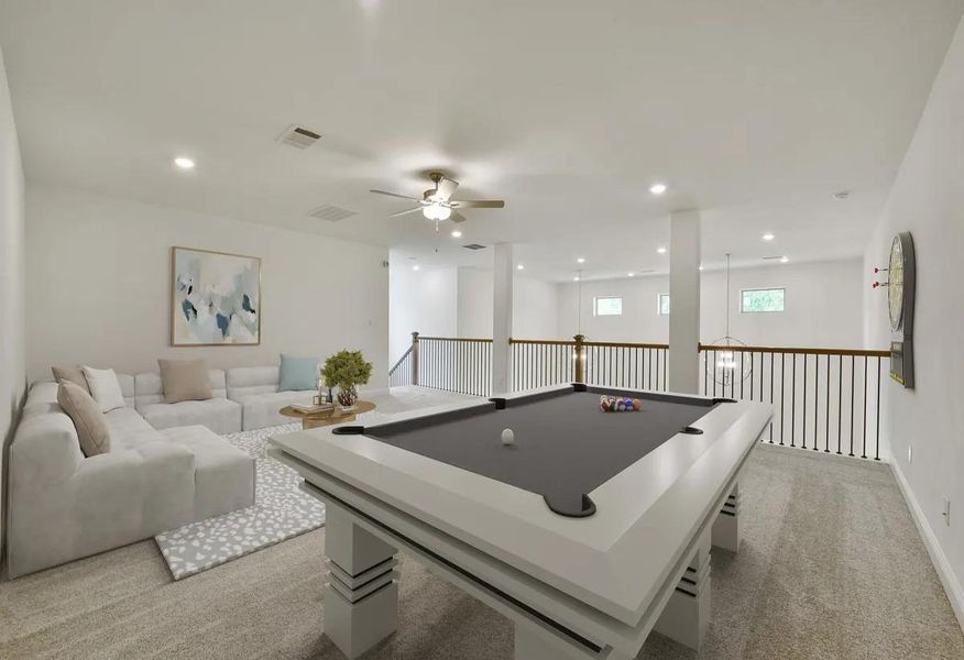 Furnished interior view inside a new home in WILDTREE 60', Montgomery (Image 9).