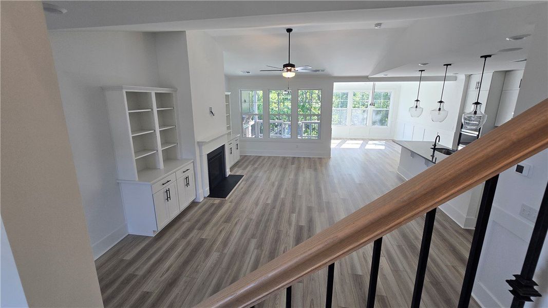 A grand overview of the home's open-concept design