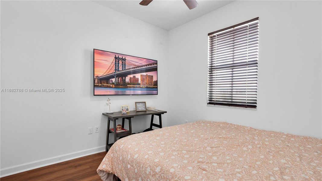 Upgraded vinyl wood flooring flows seamlessly throughout the entire upstairs, including the staircase.