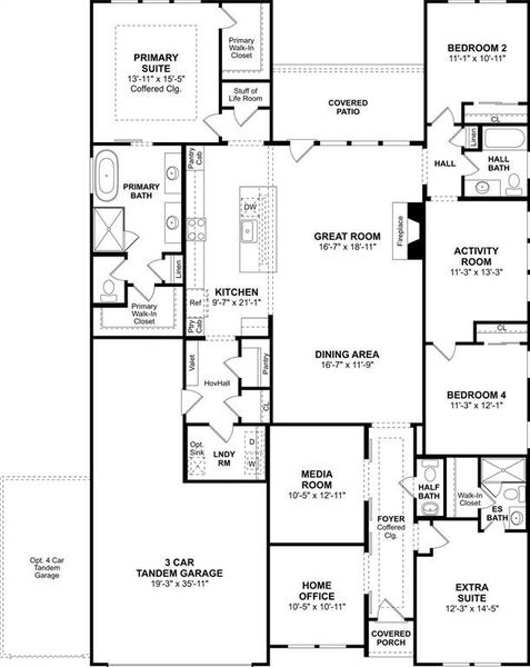2D floor plan layout of this home in Wellington, Haslet, TX (Image 2).