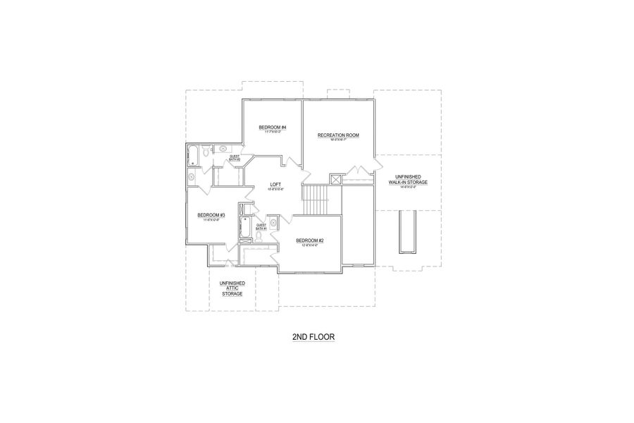 2D floor plan layout of this home in Eli's Ridge, Winterville, NC (Image 6).