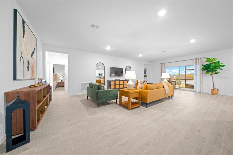 Furnished interior view inside a new home in Pioneer Ranch: Pioneer Ranch 60's, Ocala (Image 12).