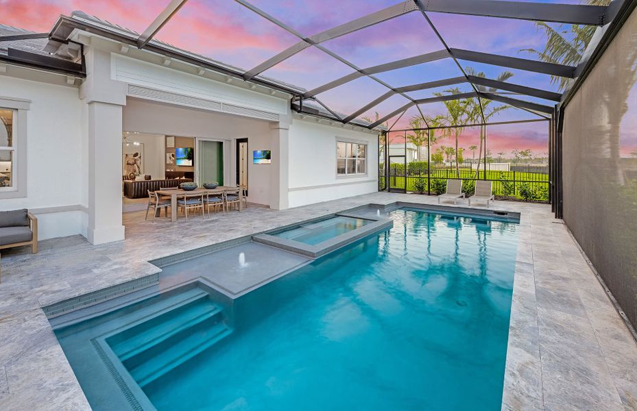 Exterior details and patio area of a home in Avondale at Avenir, Palm Beach Gardens (Image 4).