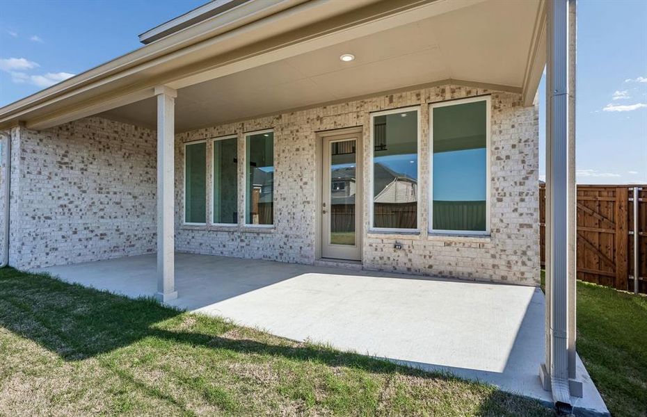 Covered patio in backyard Covered patio in backyard