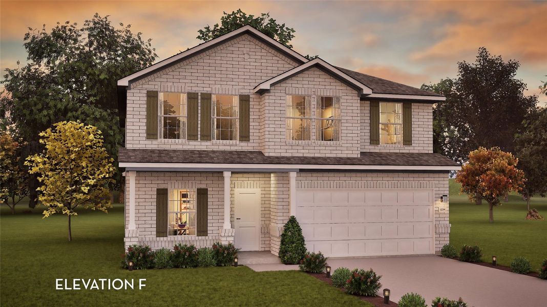 Front exterior of a new home in Cielo, Conroe, TX, highlighting curb appeal (Image 1). Front exterior of a new home in Cielo, Conroe, TX, highlighting curb appeal (Image 1).