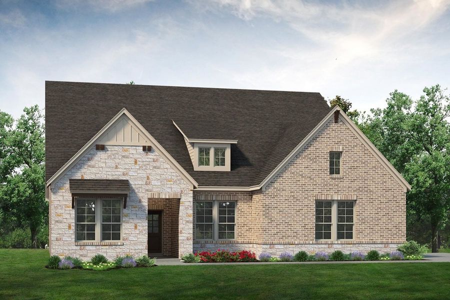 Front exterior of a new home in Eagle Ridge Estates, Weatherford, TX, highlighting curb appeal (Image 2). Front exterior of a new home in Eagle Ridge Estates, Weatherford, TX, highlighting curb appeal (Image 2).