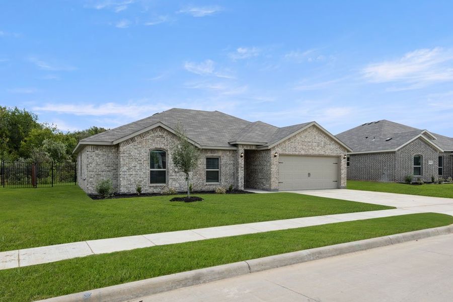 Front exterior of a new home in Mountain Valley, Burleson, TX, highlighting curb appeal (Image 2).