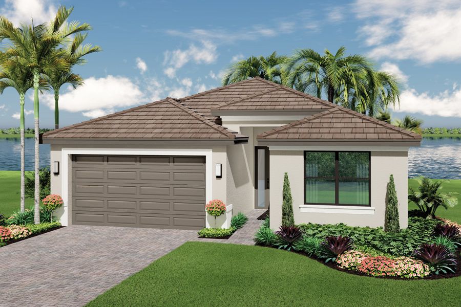 Representative exterior photo of a completed home built from the Abaco by GL Homes in Valencia Parc at Riverland, Port St. Lucie, FL (Image 2).