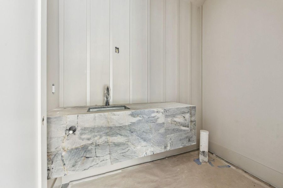 One of two first floor powders rooms.