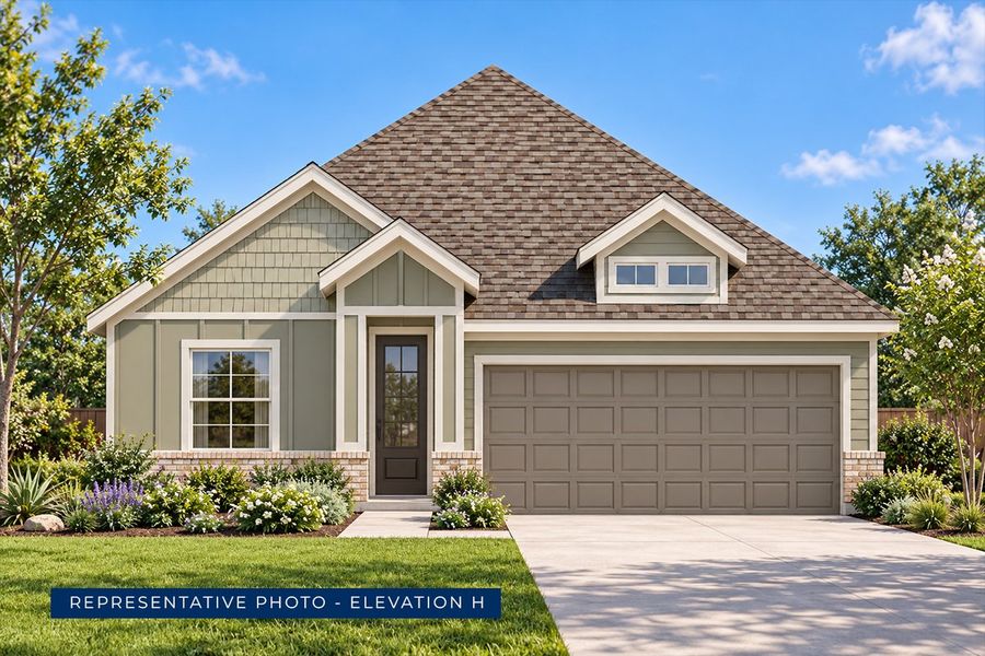 Representative exterior photo of a completed home built from the Adams F by First Texas Homes in Parkside, Denton, TX (Image 10). Representative exterior photo of a completed home built from the Adams F by First Texas Homes in Parkside, Denton, TX (Image 10).