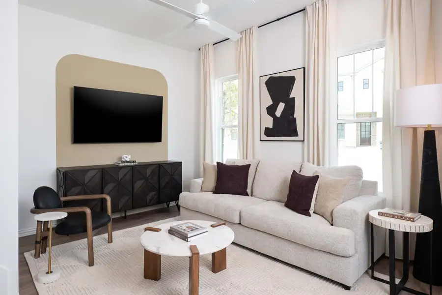 Representative furnished interior of a home built from the Wyatt by Ashton Woods in Collin Creek, Plano (Image 6).