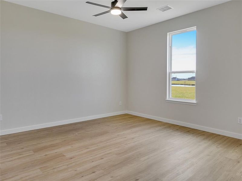 One of the spacious bedrooms