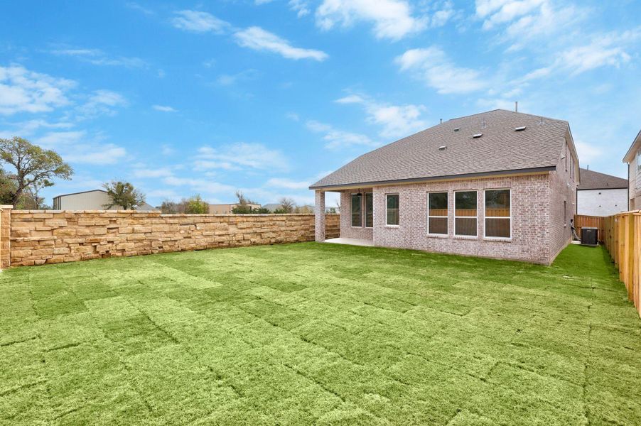 Exterior details and patio area of a home in Parmer Ranch - 40', Georgetown (Image 17). Exterior details and patio area of a home in Parmer Ranch - 40', Georgetown (Image 17).
