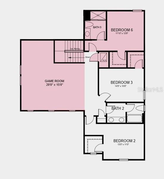 2D floor plan layout of this home in Tiburon, Nokomis, FL (Image 4).