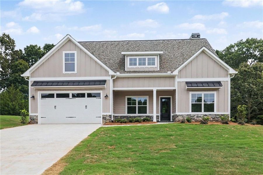 Front exterior of a new home in , Clermont, GA, highlighting curb appeal (Image 2). Front exterior of a new home in , Clermont, GA, highlighting curb appeal (Image 2).