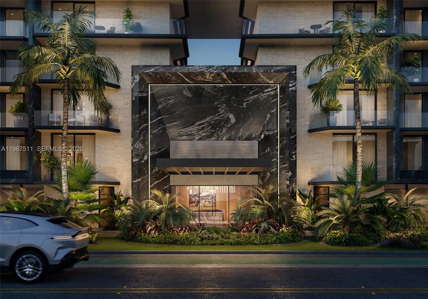 Exterior details and patio area of a home in Bay Harbor Towers, Bay Harbor Islands (Image 4).