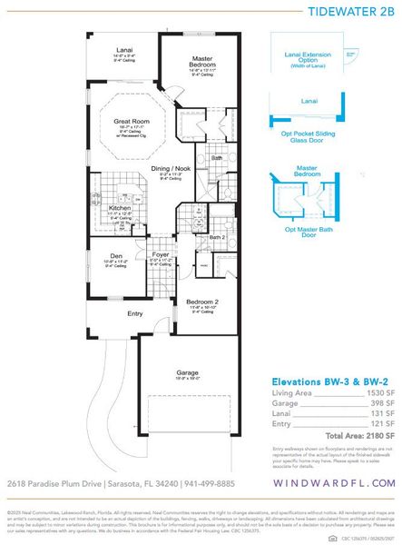 2D floor plan layout of this home in Windward, Lakewood Ranch, FL (Image 5).