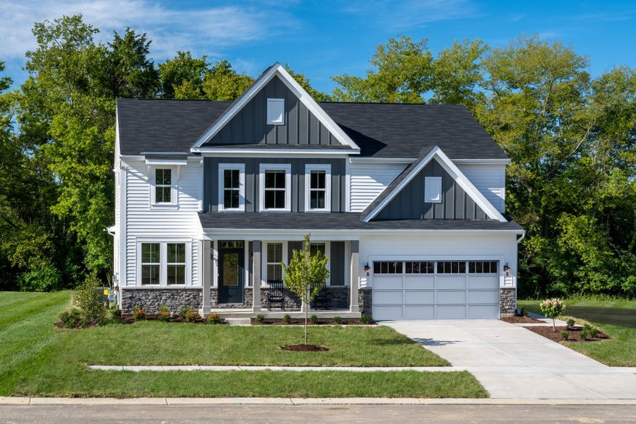 Front exterior of a new home in Bridle Run, Louisville, KY, highlighting curb appeal (Image 1). Front exterior of a new home in Bridle Run, Louisville, KY, highlighting curb appeal (Image 1).