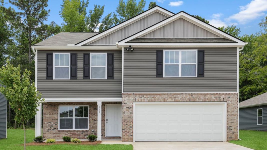 Front exterior of a new home in Bentley Park, Greenwood, SC, highlighting curb appeal (Image 1). Front exterior of a new home in Bentley Park, Greenwood, SC, highlighting curb appeal (Image 1).