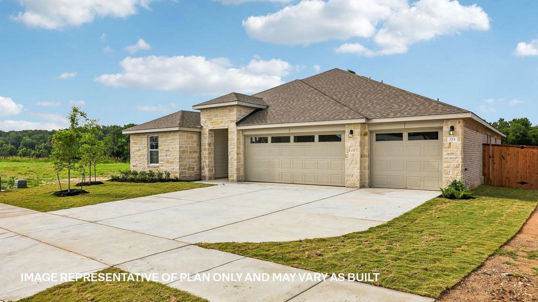 Front exterior of a new home in Riverview, Georgetown, TX, highlighting curb appeal (Image 16). Front exterior of a new home in Riverview, Georgetown, TX, highlighting curb appeal (Image 16).