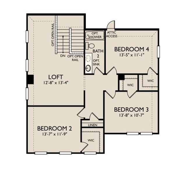 2D floor plan layout of this home in Rolling Glen, Hutto, TX (Image 6).