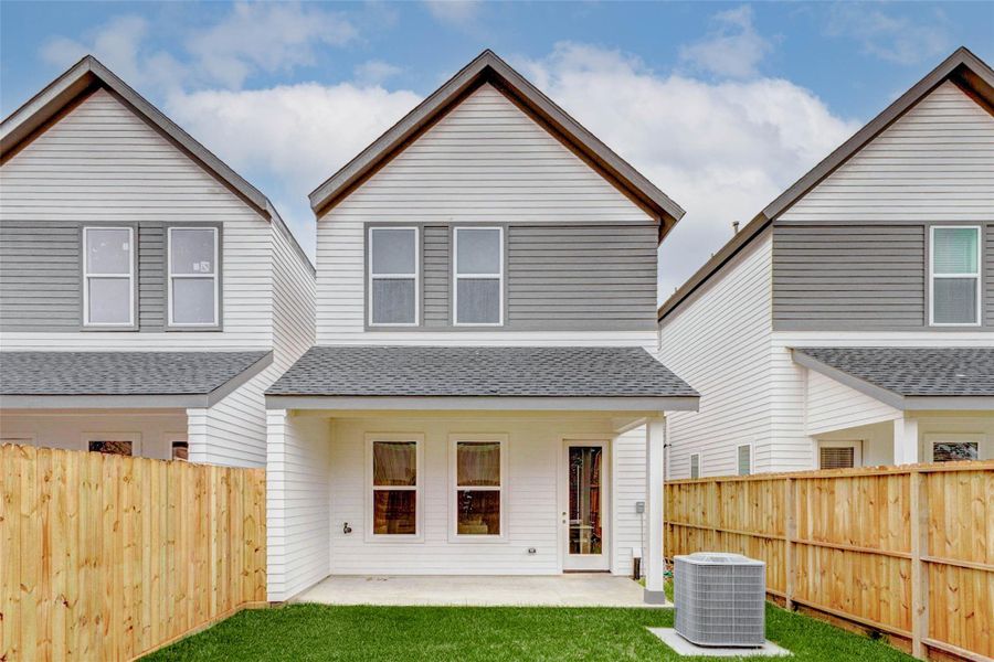 Exterior details and patio area of a home in , Houston (Image 2). Exterior details and patio area of a home in , Houston (Image 2).