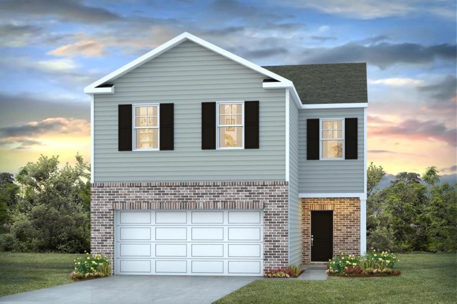 Representative exterior photo of a completed home built from the AISLE by D.R. Horton in Hunter's Branch, Hopkins, SC (Image 1). Representative exterior photo of a completed home built from the AISLE by D.R. Horton in Hunter's Branch, Hopkins, SC (Image 1).