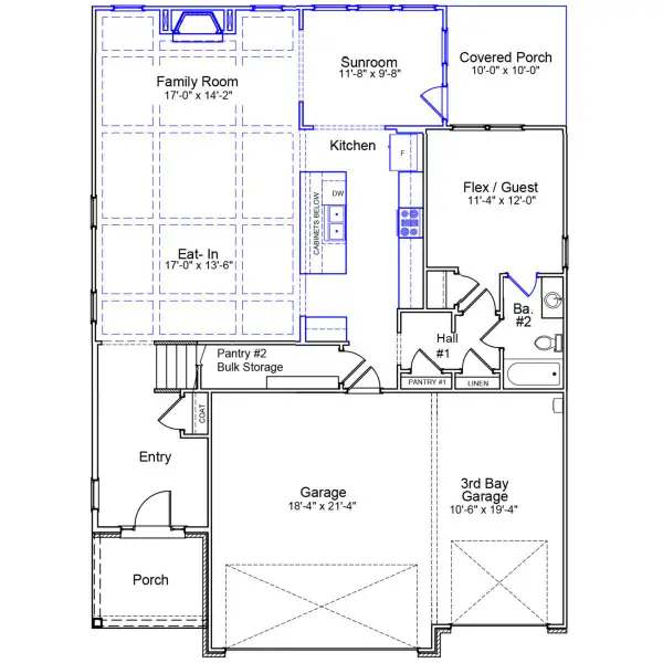 2D floor plan layout of this home in Gates at Windermere, Blythewood, SC (Image 3).