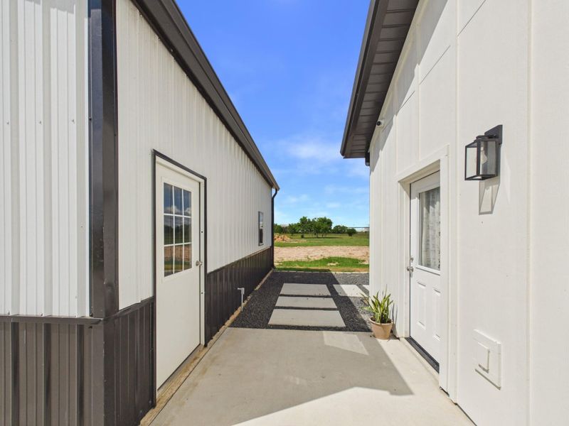 Walkway providing convenient access between the home and detached garage