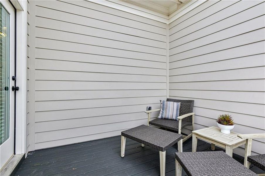 Exterior details and patio area of a home in Byers Park, Alpharetta (Image 32).