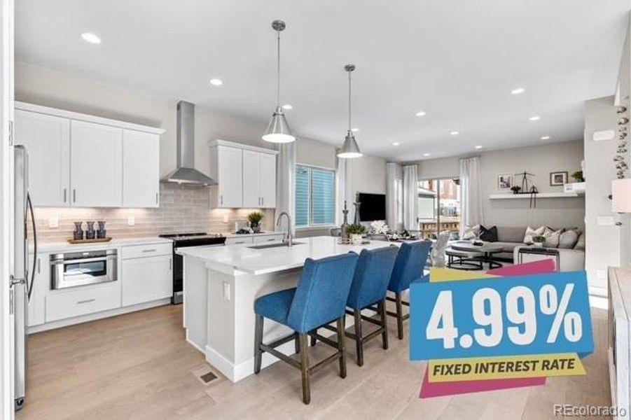Furnished interior view inside a new home in Painted Prairie, Aurora (Image 9). Furnished interior view inside a new home in Painted Prairie, Aurora (Image 9).