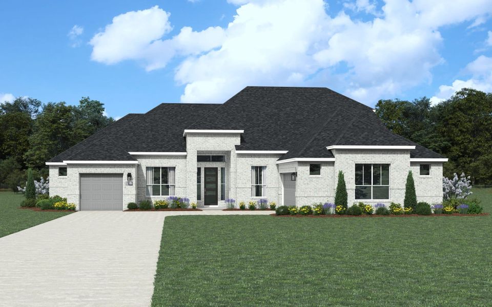 Representative exterior photo of a completed home built from the Bethany by Chesmar Homes in Caliza Reserve, Boerne, TX (Image 19). Representative exterior photo of a completed home built from the Bethany by Chesmar Homes in Caliza Reserve, Boerne, TX (Image 19).