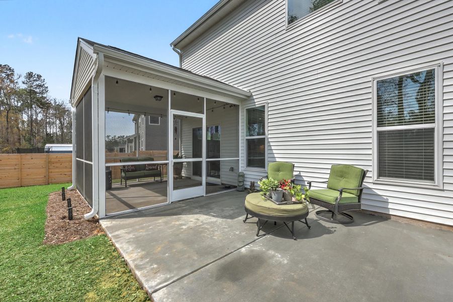 Exterior details and patio area of a home in Parker's Preserve, Ridgeville (Image 25).