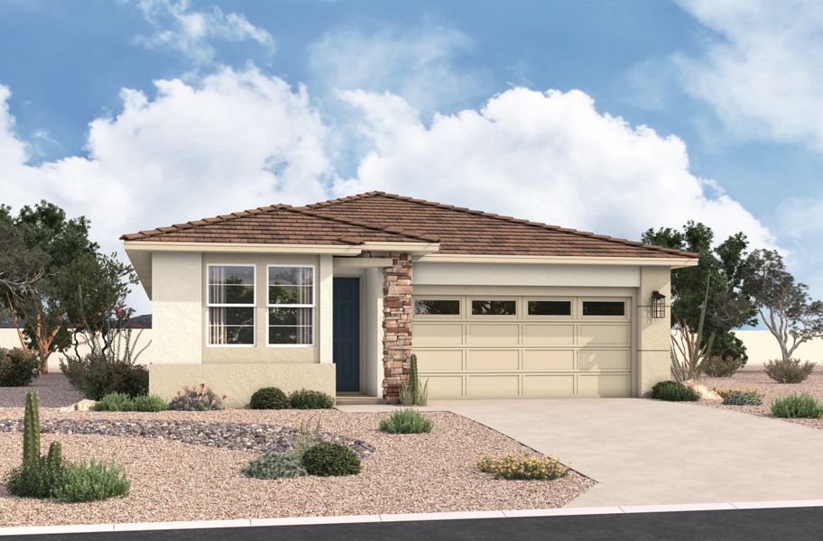 Representative exterior photo of a completed home built from the Shiloh by Beazer Homes in Highpointe at Northpointe, Peoria, AZ (Image 29).