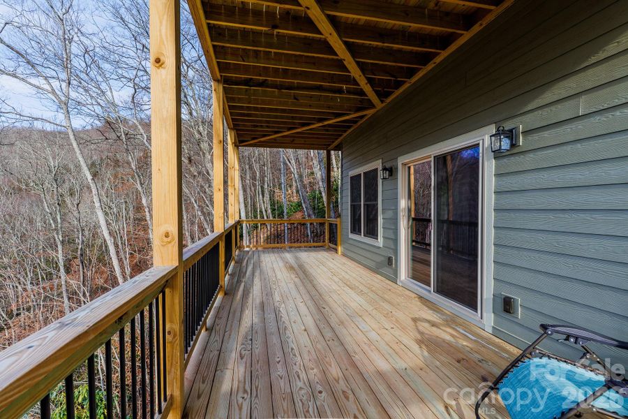 Exterior details and patio area of a home in , Maggie Valley (Image 23).