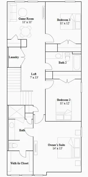 2D floor plan layout of this home in Bridgeland: Urban Villas, Cypress, TX (Image 3). 2D floor plan layout of this home in Bridgeland: Urban Villas, Cypress, TX (Image 3).