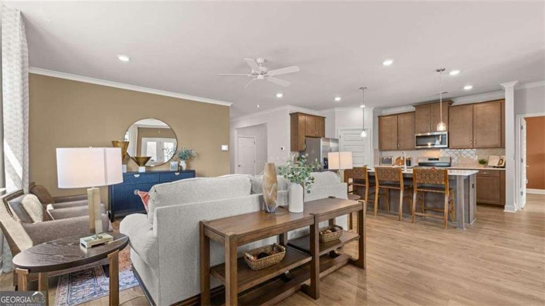 Furnished interior view inside a new home in Oak Ridge Meadows - Active Adult, Locust Grove (Image 4).