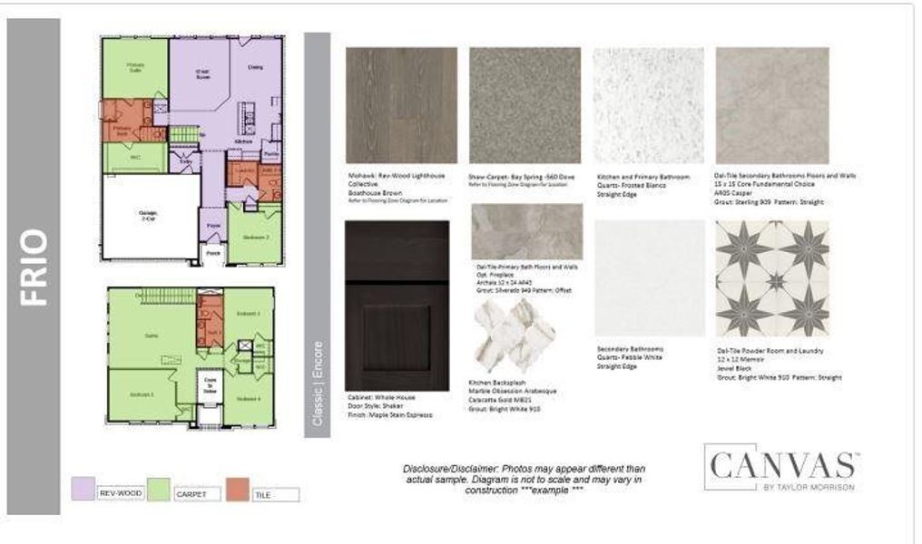 Design Selections.  Home is under construction and selections are subject to change.