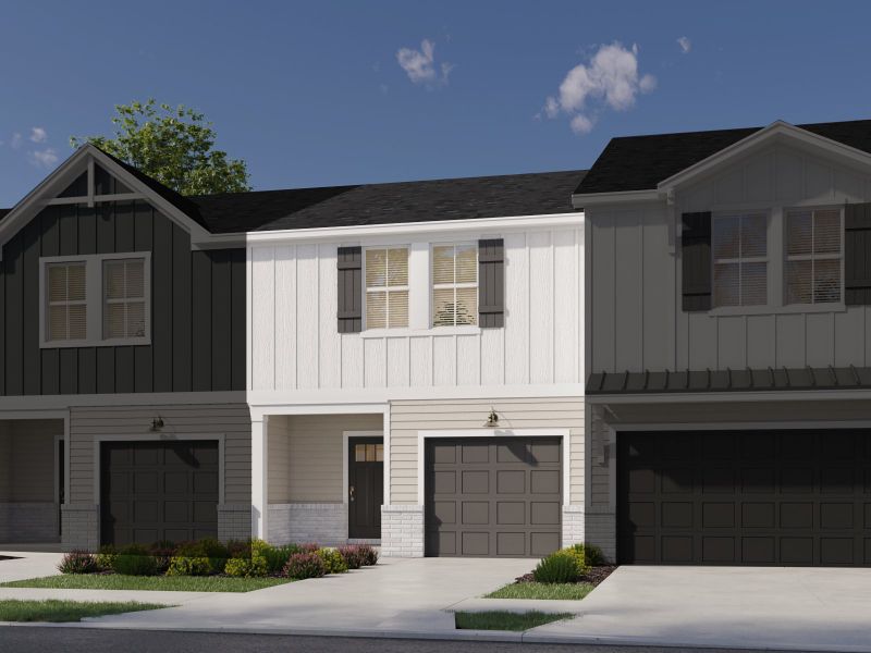 Representative exterior photo of a completed home built from the Anderson by Meritage Homes in Greystone - Parc Townhomes, Smyrna, TN (Image 2).