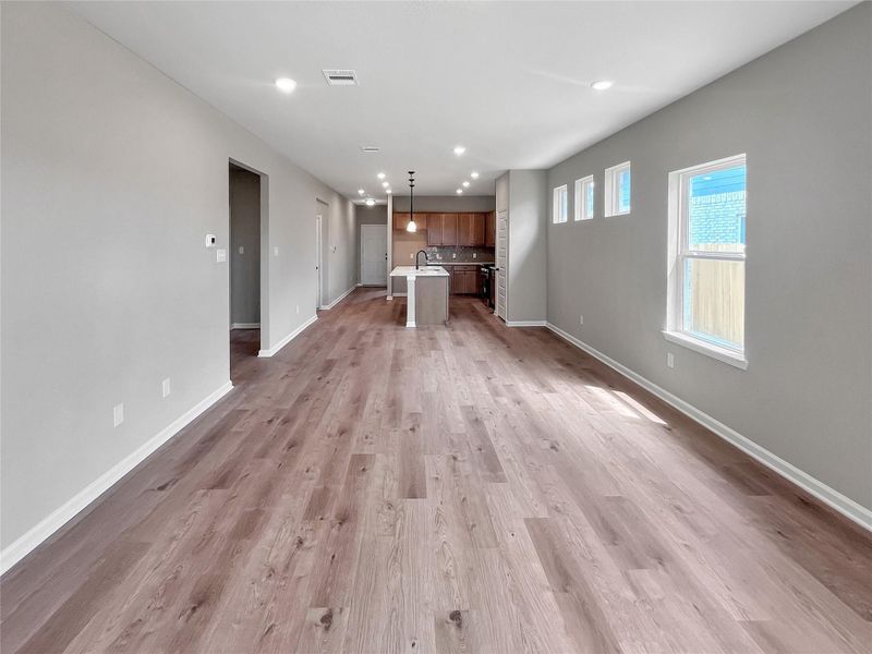 The Oakshire II- Family Room into Kitchen