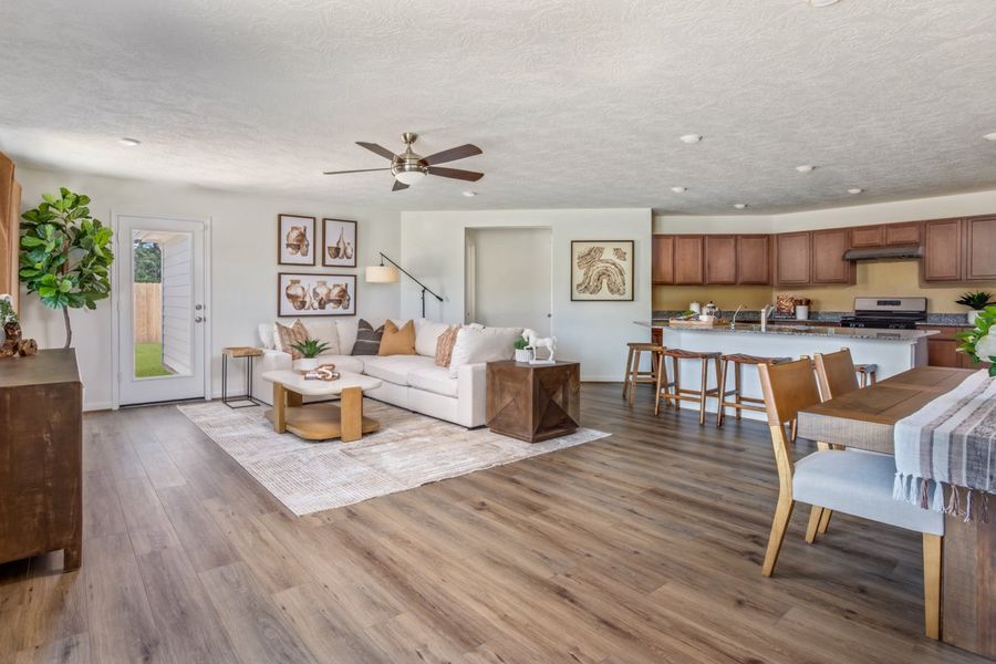 Representative furnished interior of a home built from the 1549 Modeled by KB Home in Madera Trails, New Caney (Image 4). Representative furnished interior of a home built from the 1549 Modeled by KB Home in Madera Trails, New Caney (Image 4).