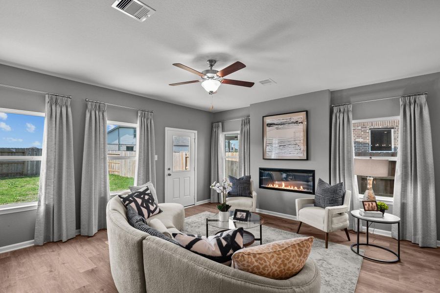 The Waring III- Family Room. Staged model home shown for illustration only; actual features, colors, and upgrades may vary. The Waring III- Family Room. Staged model home shown for illustration only; actual features, colors, and upgrades may vary.