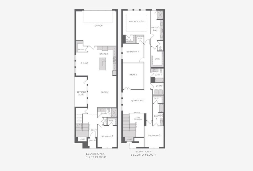 2D floor plan layout for the Madeleine by Normandy Homes in Twin Creeks Watters, Allen, TX (Image 3). 2D floor plan layout for the Madeleine by Normandy Homes in Twin Creeks Watters, Allen, TX (Image 3).