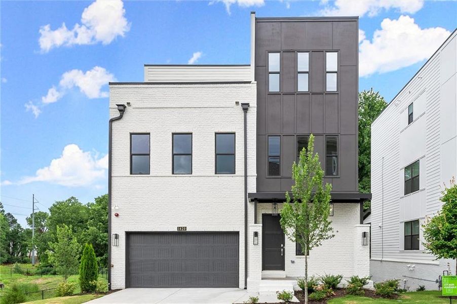 Front exterior of a new home in West Town, Atlanta, GA, highlighting curb appeal (Image 25).
