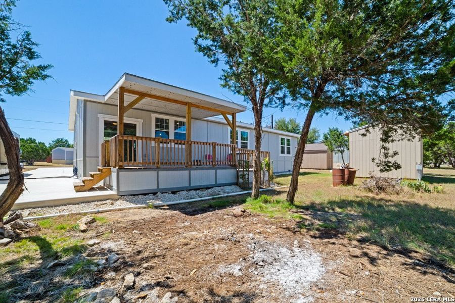 Exterior details and patio area of a home in , Bandera (Image 16).