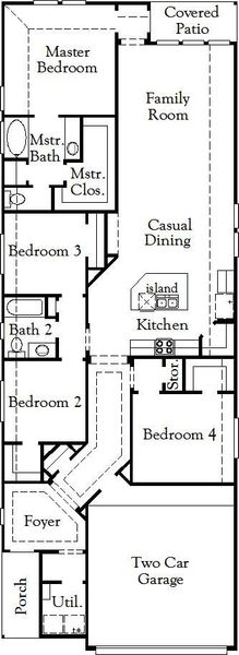 2D floor plan layout of this home in Bridgeland, Cypress, TX (Image 5).