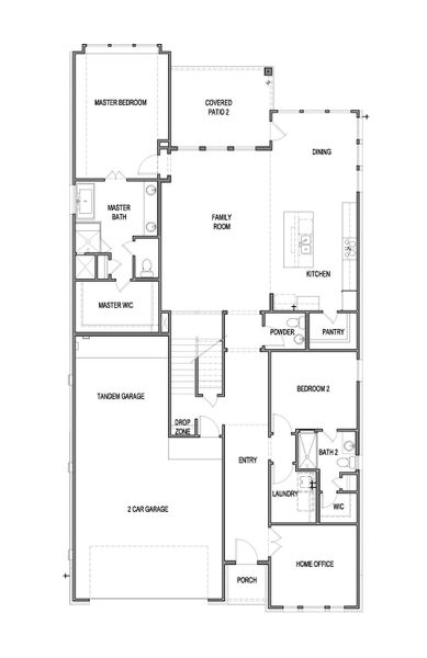 2D floor plan layout of this home in Blackhawk, Pflugerville, TX (Image 3).