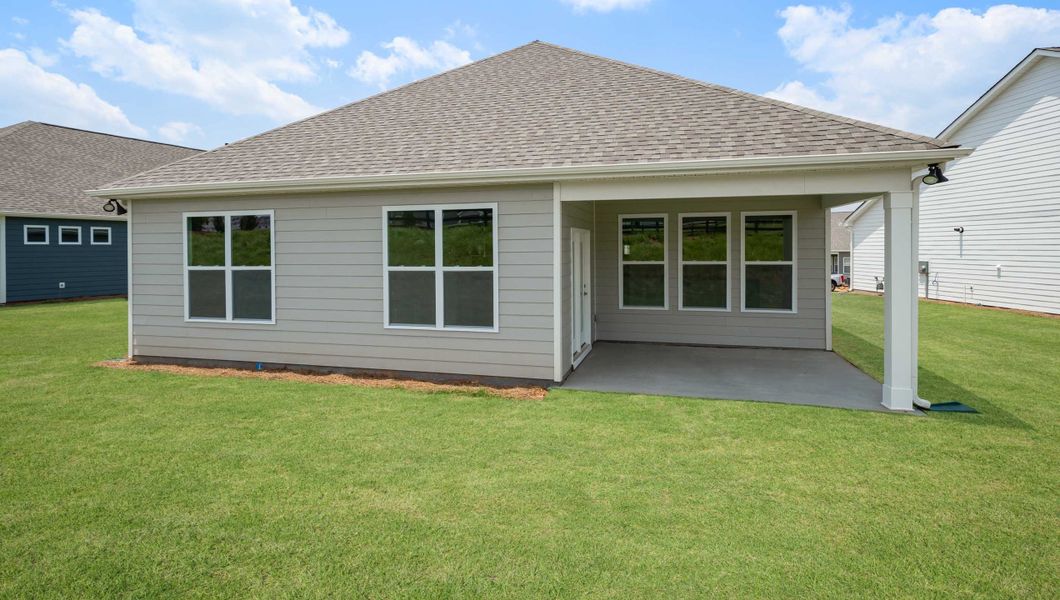 Exterior details and patio area of a home in Seven Oaks, Greenwood (Image 4).